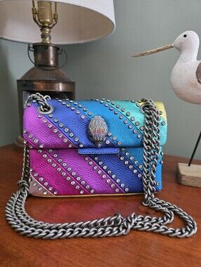 Kurt Geiger London Rainbow Mini Kensington Crystal Leather Crossbody Bag